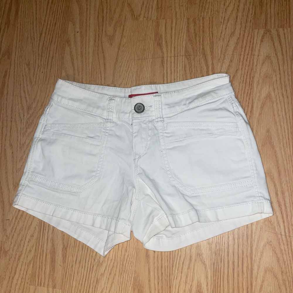 UNIONBAY low-rise white jean shorts